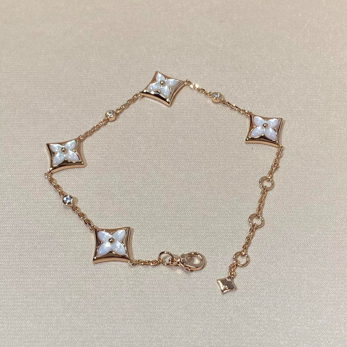 [Kaelin Vow]STAR 4 MOTIF MOP DIAMOND PINK GOLD BRACELET
