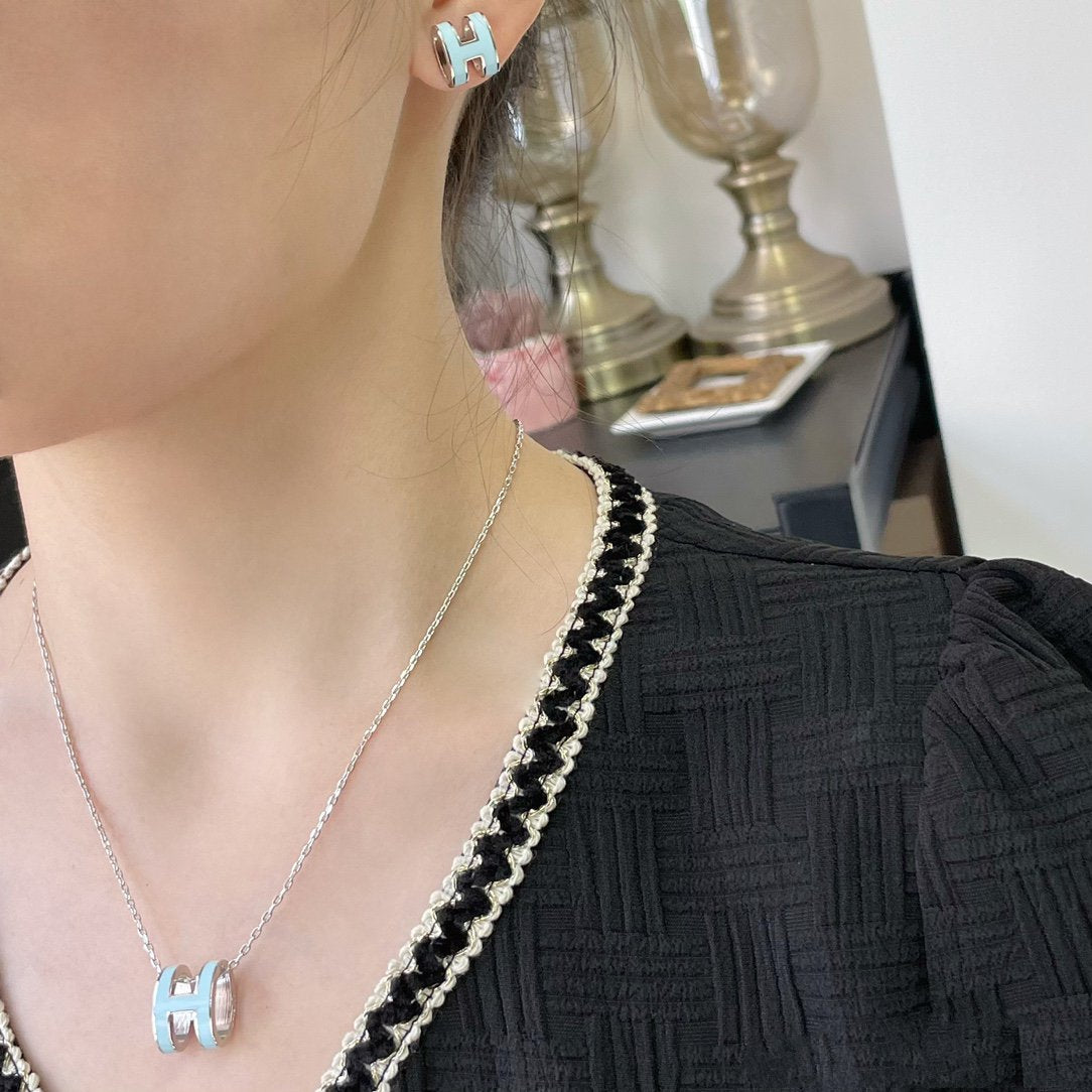 [Kaelin Vow]POP H SKY BLUE NECKLACE