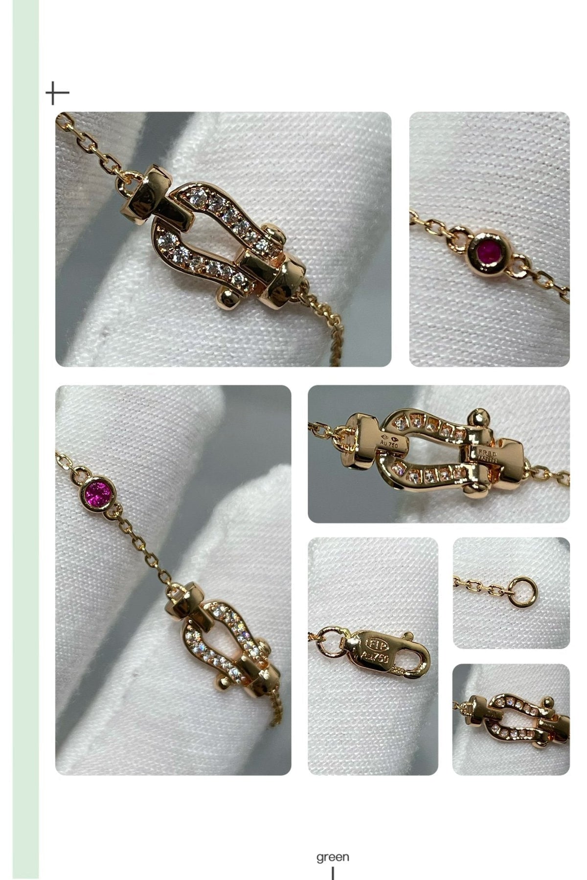 [Kaelin Vow]FORCE 10 DIAMOND CHAIN LINK PINK GOLD BRACELET