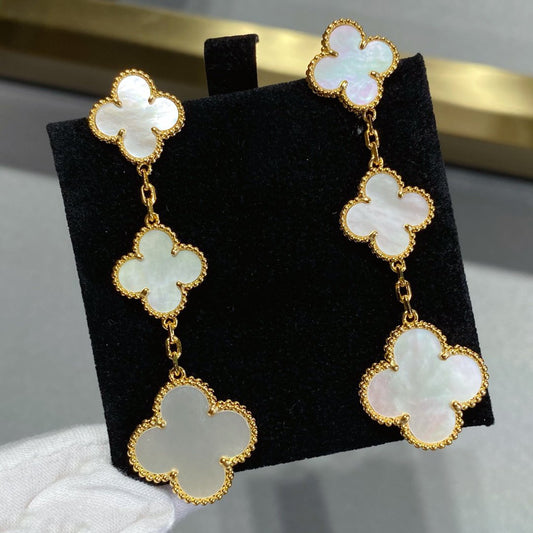 [Kaelin Vow]CLOVER MOP 3 MOTIFS GOLD EARRINGS