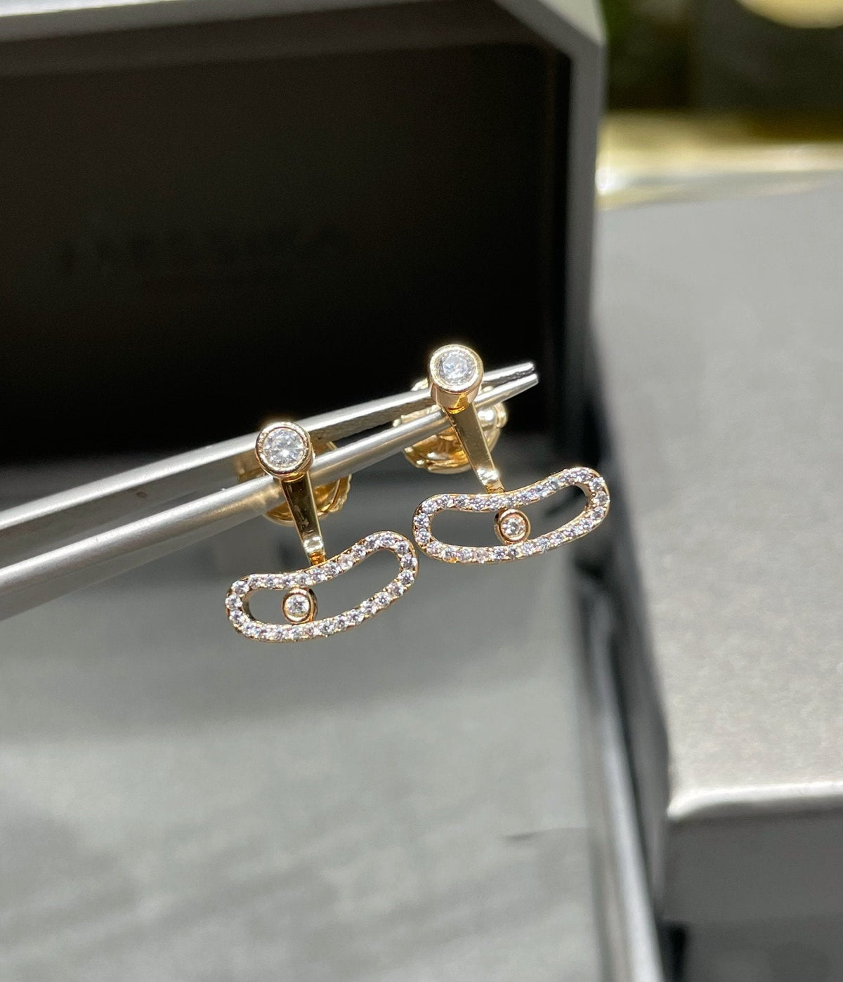 [Kaelin Vow]MOVE UNO PINK GOLD DIAMOND EARRINGS