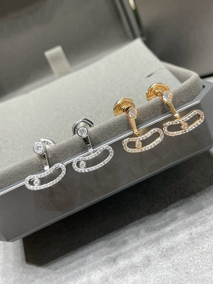[Kaelin Vow]MOVE UNO PINK GOLD DIAMOND EARRINGS