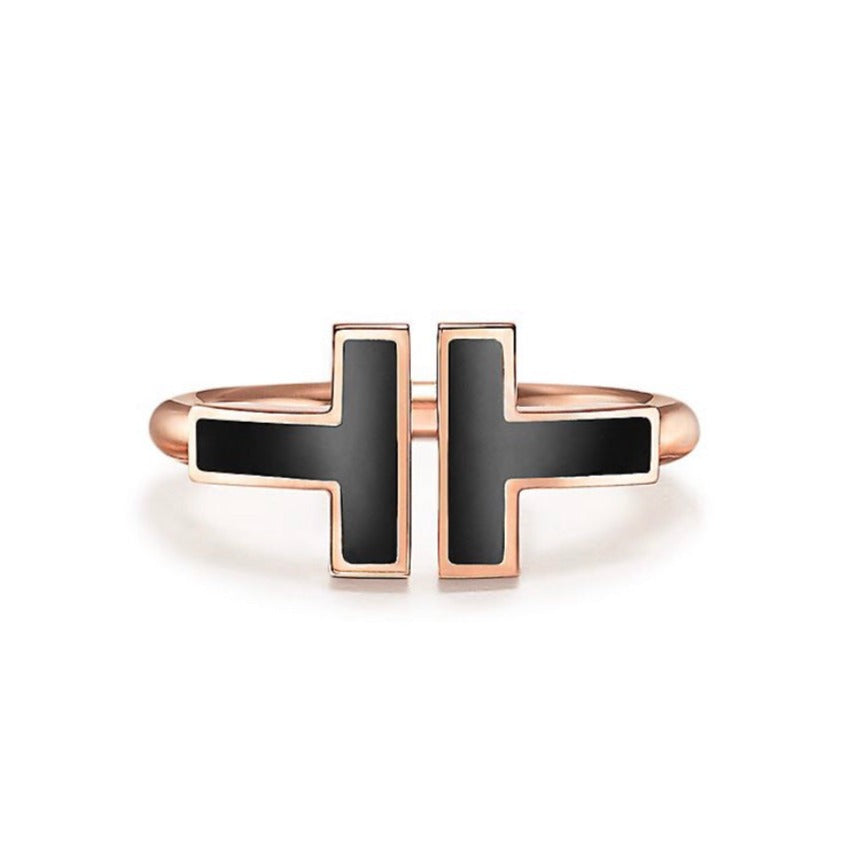[Kaelin Vow]T SMALL ONYX PINK GOLD RING