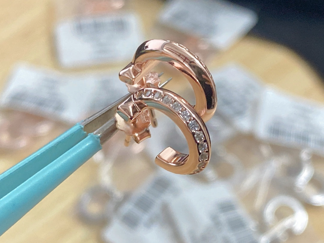 [Kaelin Vow]T1 HOOP DIAMOND EARRINGS