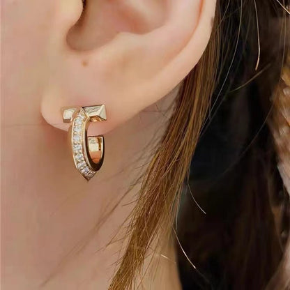 [Kaelin Vow]T1 HOOP DIAMOND EARRINGS