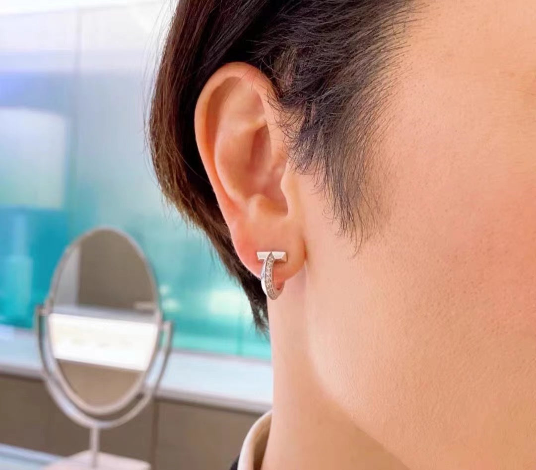 [Kaelin Vow]T1 HOOP DIAMOND EARRINGS