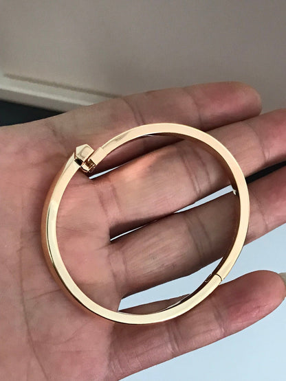 [Kaelin Vow]T1 WIDE DIAMOND HINGED BANGLE PINK GOLD