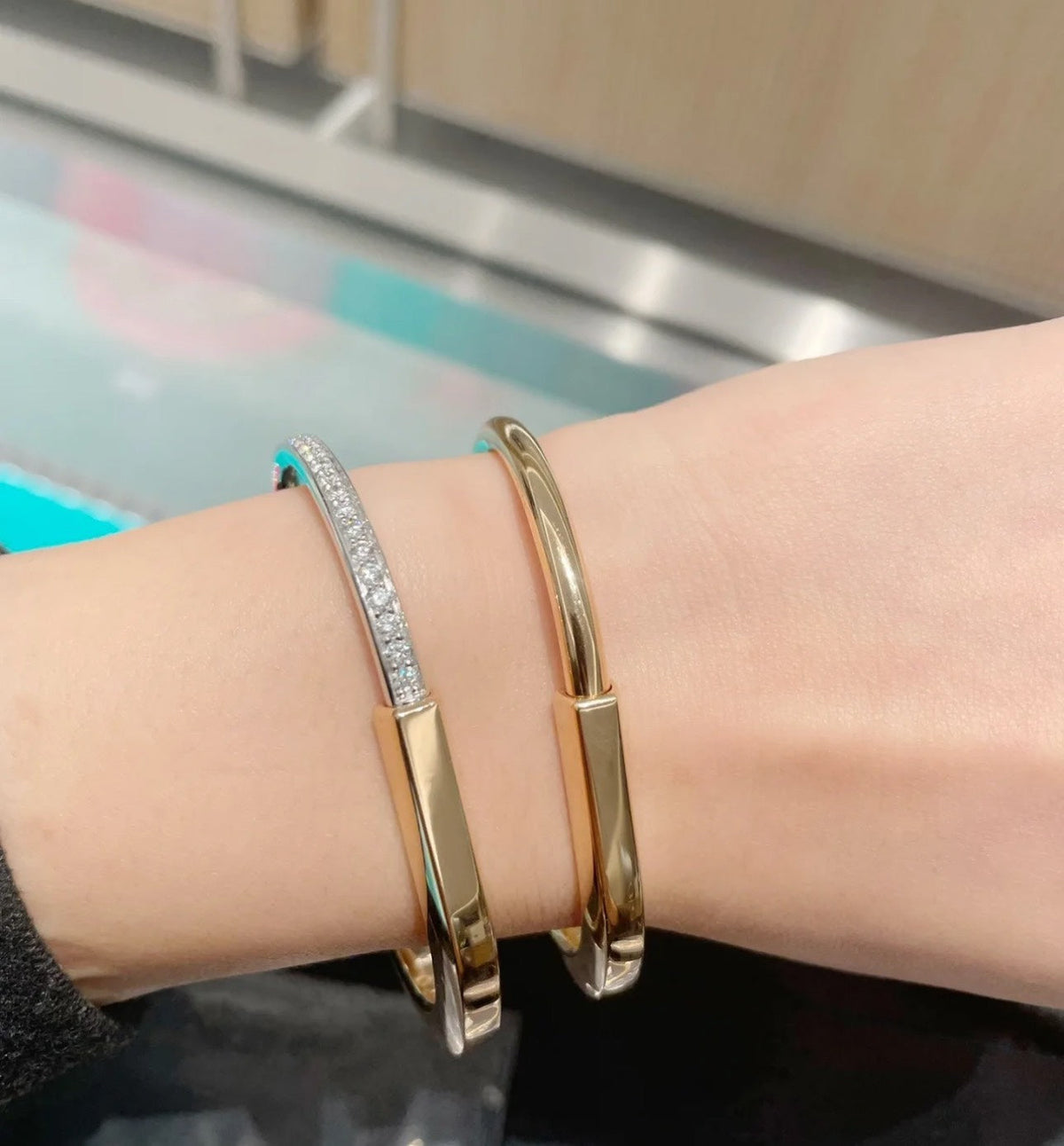 [Kaelin Vow]LOCK ARMBAND AUS ROSÉGOLD, SILBER UND DIAMANTEN