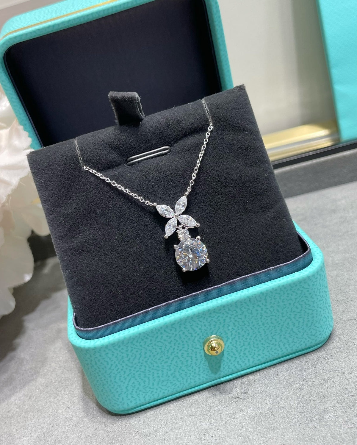 [Kaelin Vow]VICTORIA PENDANT SILVER DIAMOND NECKLACE
