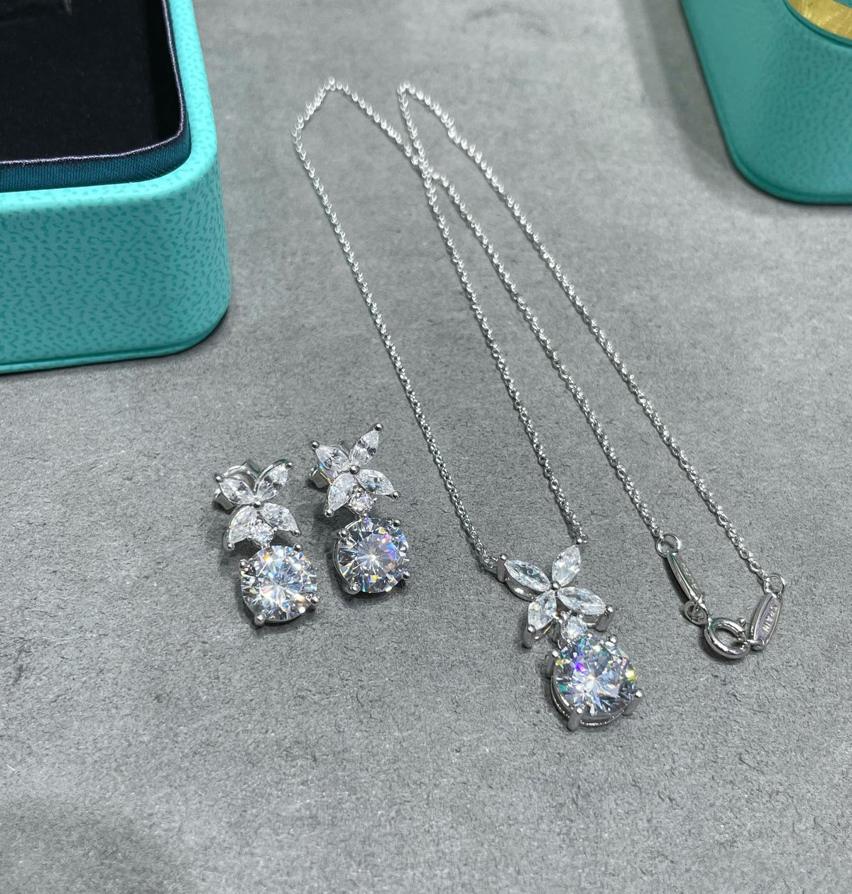[Kaelin Vow]VICTORIA PENDANT SILVER DIAMOND NECKLACE