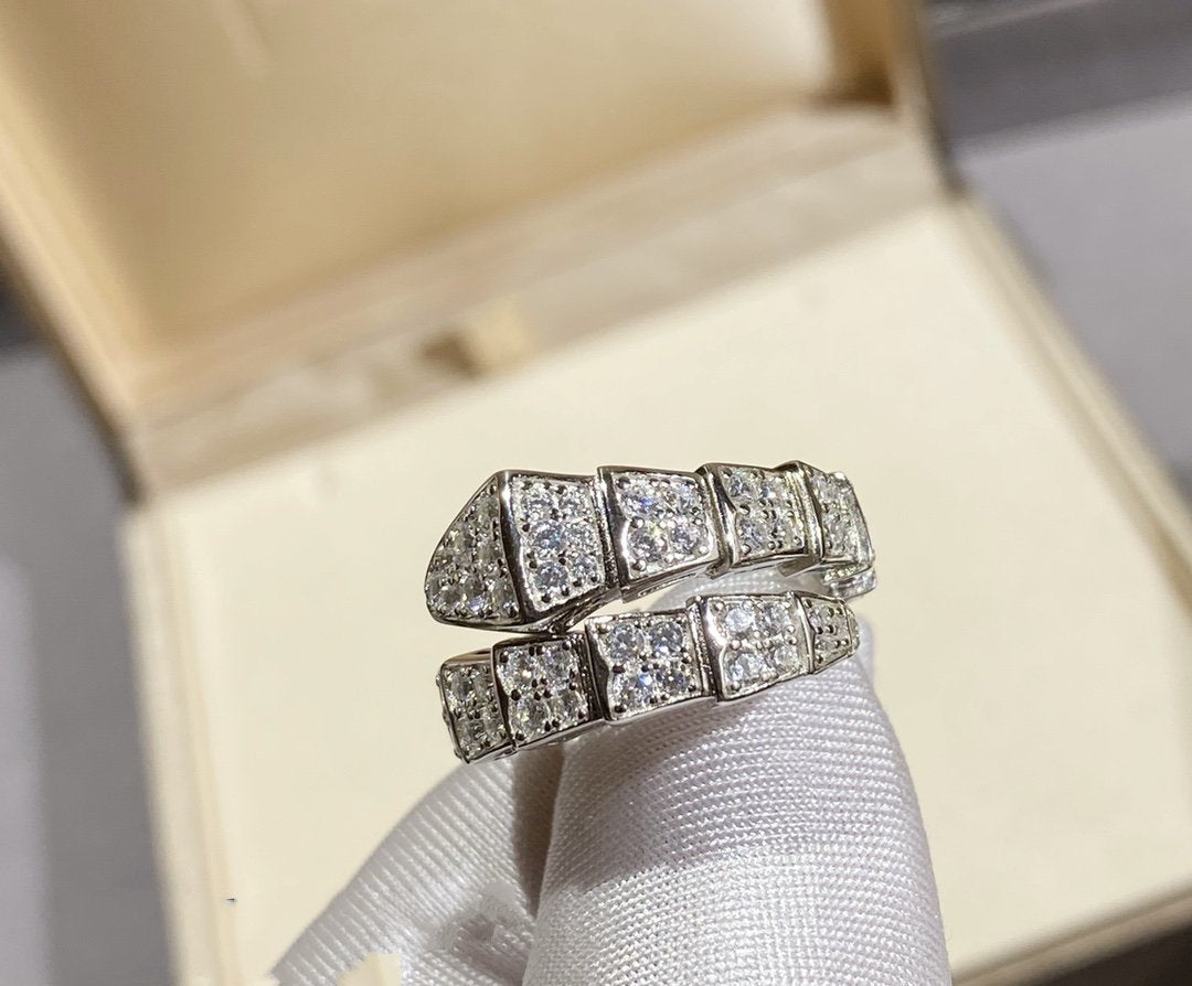 [Kaelin Vow]SERPENTI RING SILVER DIAMOND PAVED