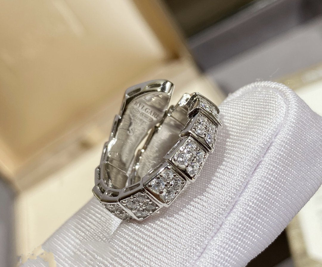[Kaelin Vow]SERPENTI RING SILVER DIAMOND PAVED