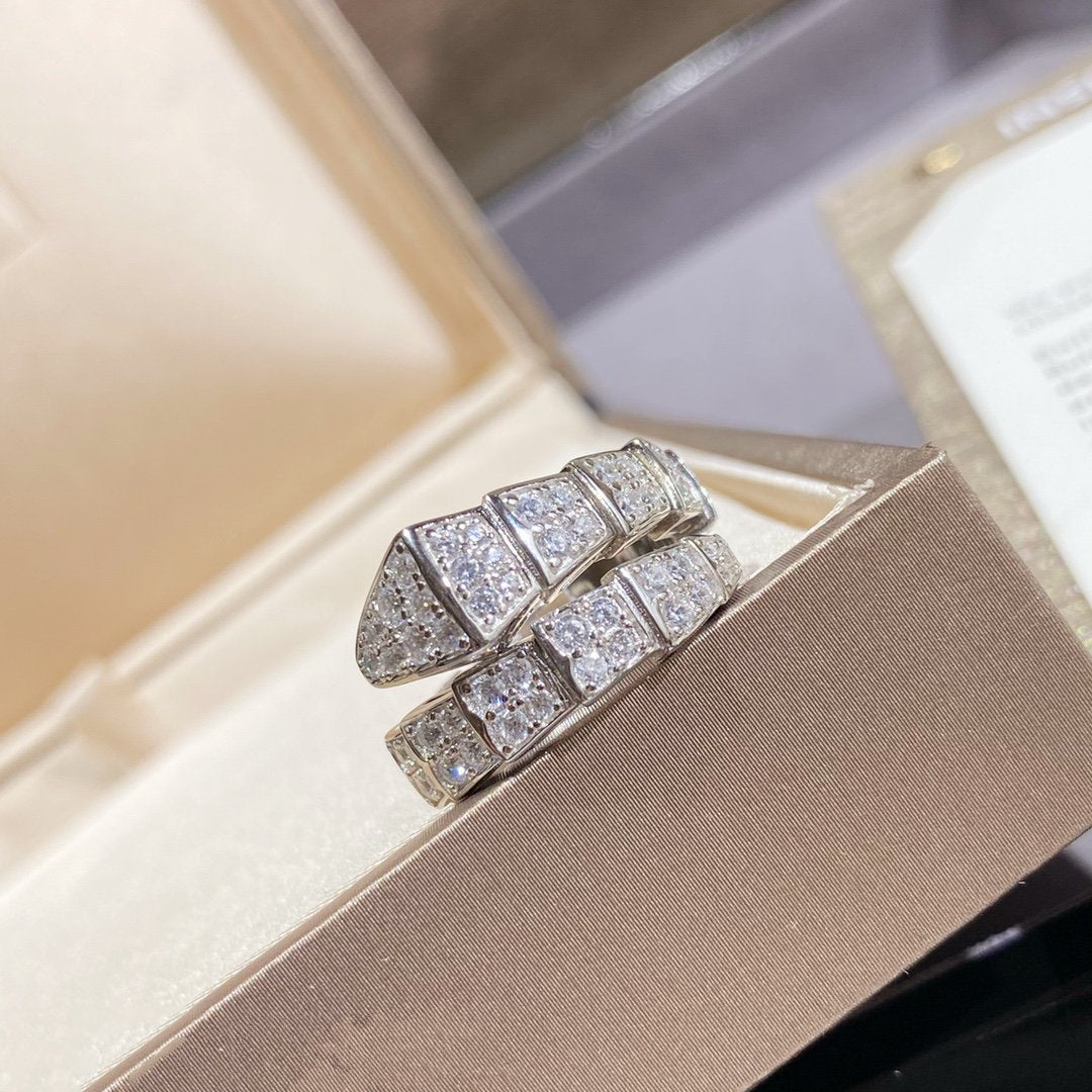 [Kaelin Vow]SERPENTI RING SILVER DIAMOND PAVED