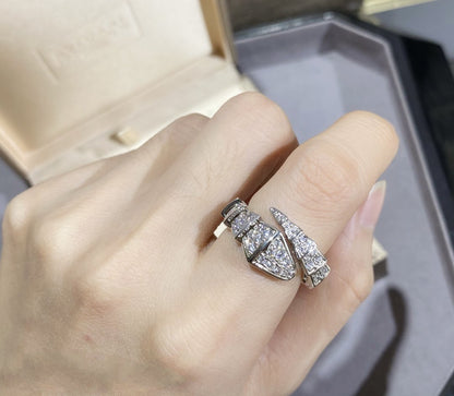 [Kaelin Vow]SERPENTI GROSSER RING SILBER DIAMANTBESETZT