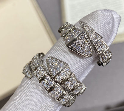 [Kaelin Vow]SERPENTI GROSSER RING SILBER DIAMANTBESETZT