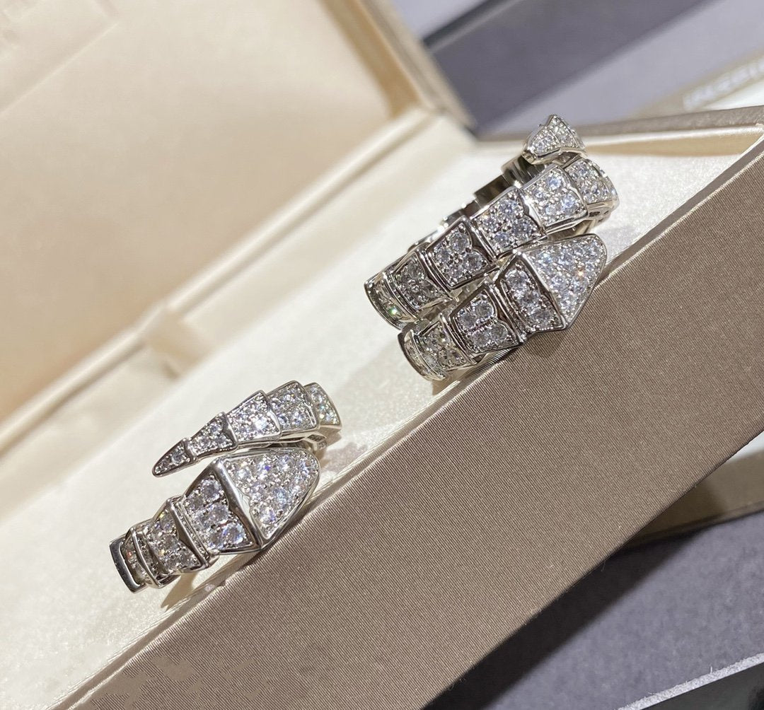 [Kaelin Vow]SERPENTI GROSSER RING SILBER DIAMANTBESETZT