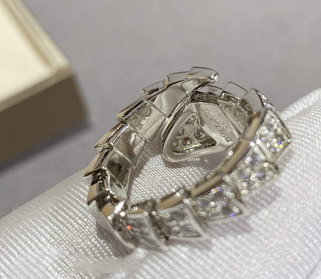 [Kaelin Vow]SERPENTI GROSSER RING SILBER DIAMANTBESETZT