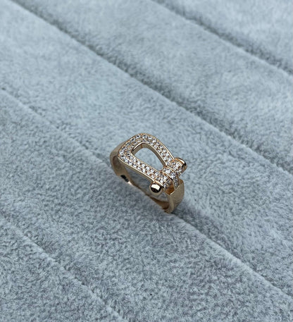 [Kaelin Vow]Breiter hufeisenförmiger, mit Diamanten besetzter Ring
