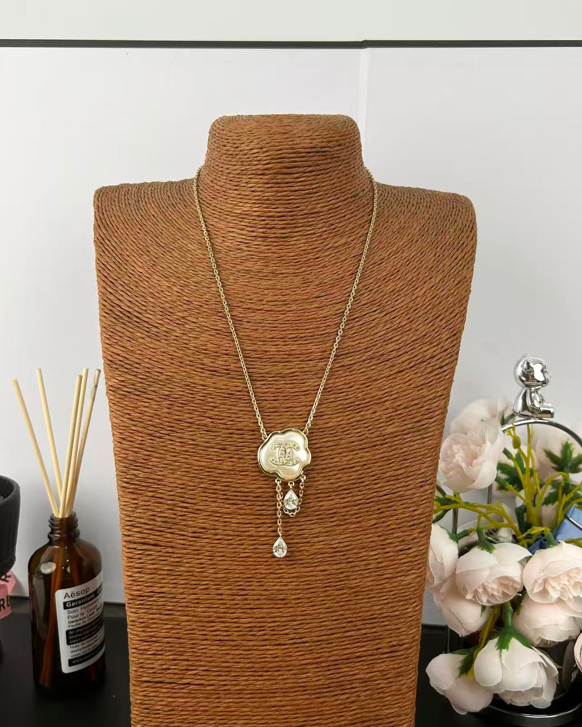 [Kaelin Vow]Cloud Pearl Perlmutt-Diamant-Kettenanhänger-Halskette