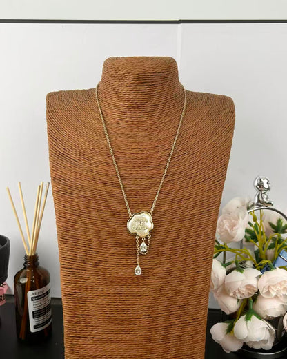 [Kaelin Vow]Cloud Pearl Perlmutt-Diamant-Kettenanhänger-Halskette