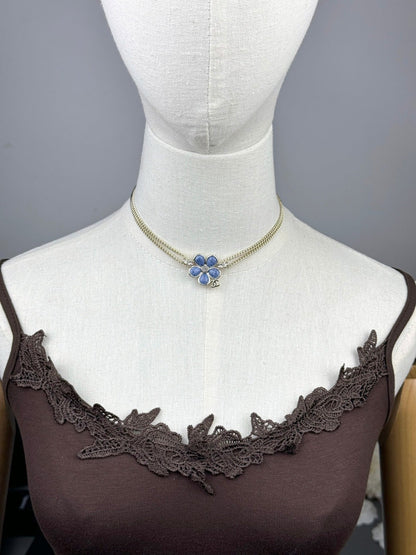[Kaelin Vow]New Blue Floral Double-Layer Necklace