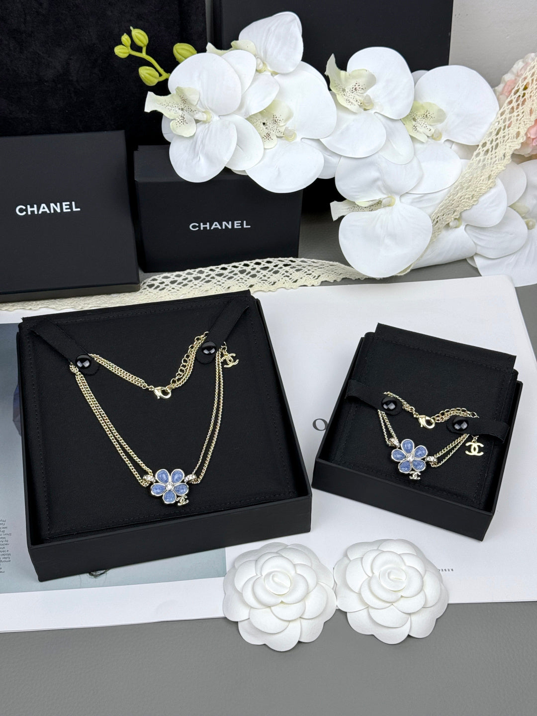 [Kaelin Vow]VOLTE New Blue Floral Double-Layer Bracelet