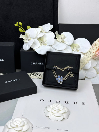 [Kaelin Vow]VOLTE New Blue Floral Double-Layer Bracelet