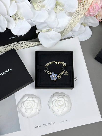 [Kaelin Vow]VOLTE New Blue Floral Double-Layer Bracelet