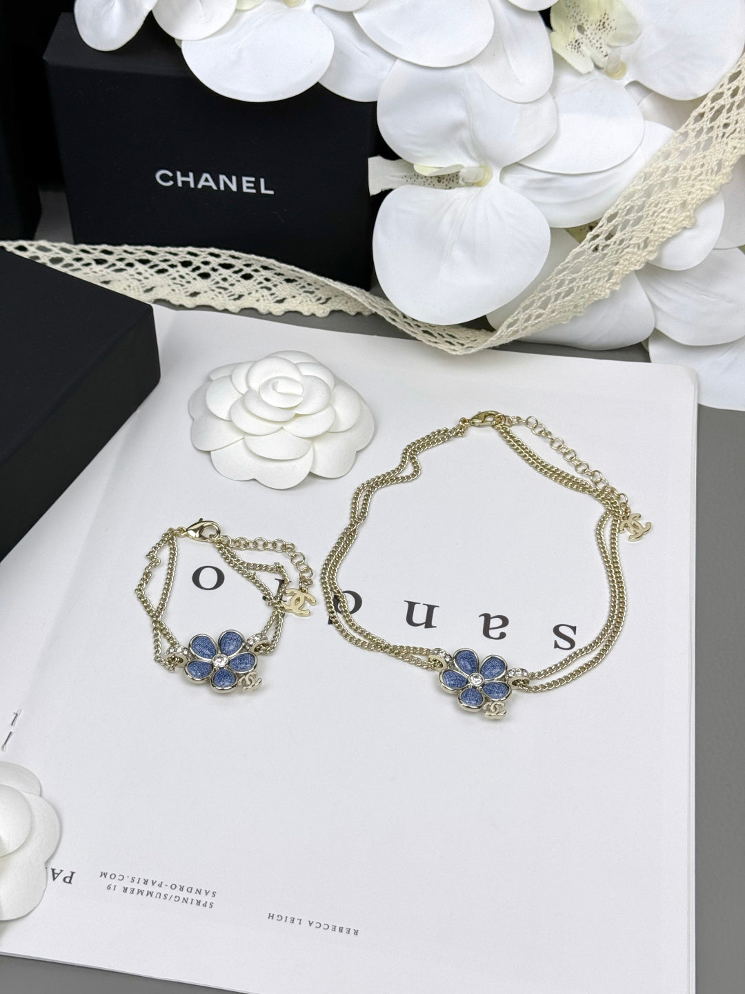 [Kaelin Vow]VOLTE New Blue Floral Double-Layer Bracelet
