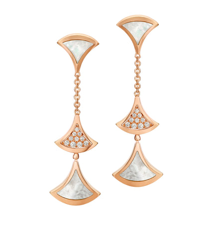 [Kaelin Vow]DREAM EARRINGS 3 MOTIFS DIAMOND MOP PINK GOLD