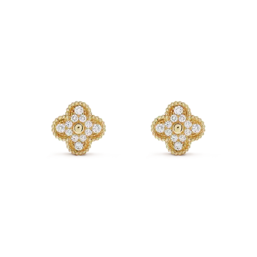 [Kaelin Vow]CLOVER MEDIUM 1 MOTIFS FUll DIAMOND EARRINGS