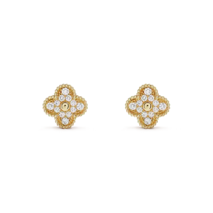 [Kaelin Vow]CLOVER MEDIUM 1 MOTIFS FUll DIAMOND EARRINGS