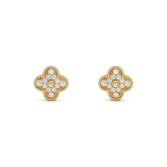 [Kaelin Vow]CLOVER MEDIUM 1 MOTIFS FUll DIAMOND EARRINGS
