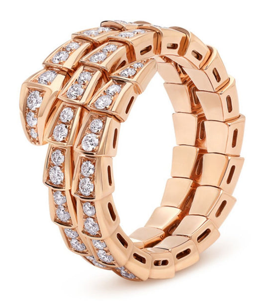 [Kaelin Vow]SERPENTI RING PINK GOLD DIAMOND DOUBLE ROW