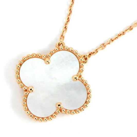 [Kaelin Vow]CLOVER 15MM WHITE MOTHER-OF-PEARL GOLD NECKLACE