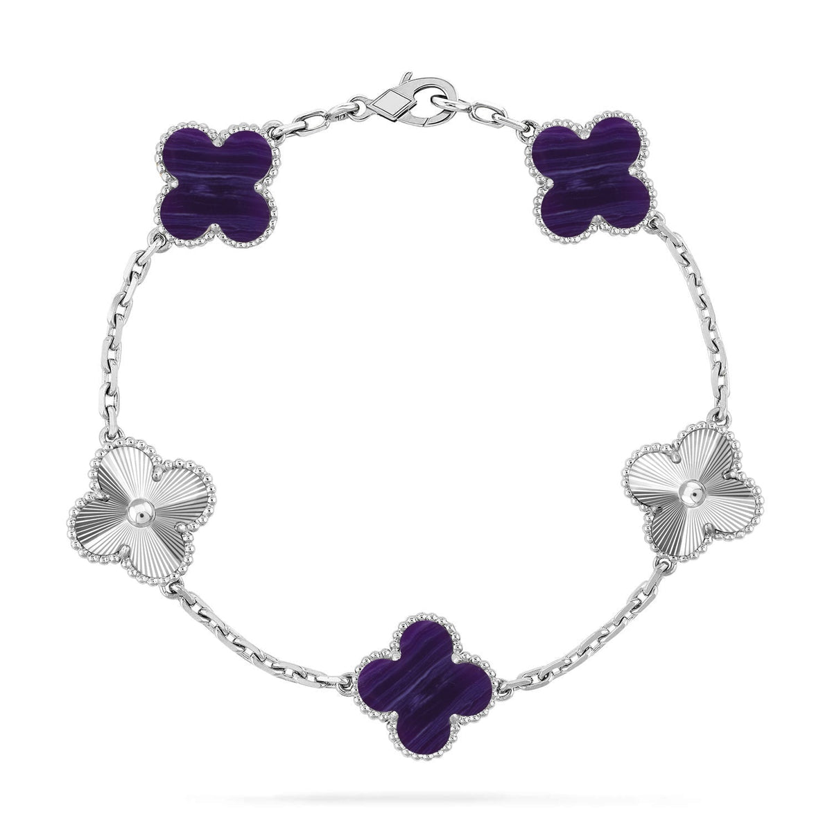[Kaelin Vow]CLOVER 5 MOTIF PURPLE STRIPES BRACELET COLLECTION