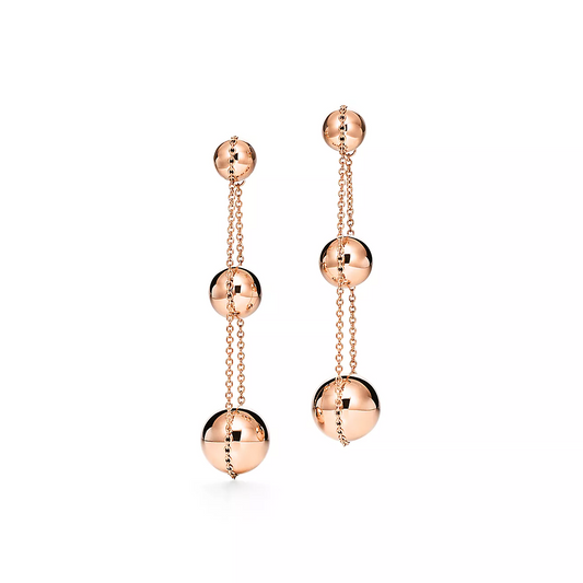 [Kaelin Vow]TRIPLE DROP PINK GOLD EARRINGS