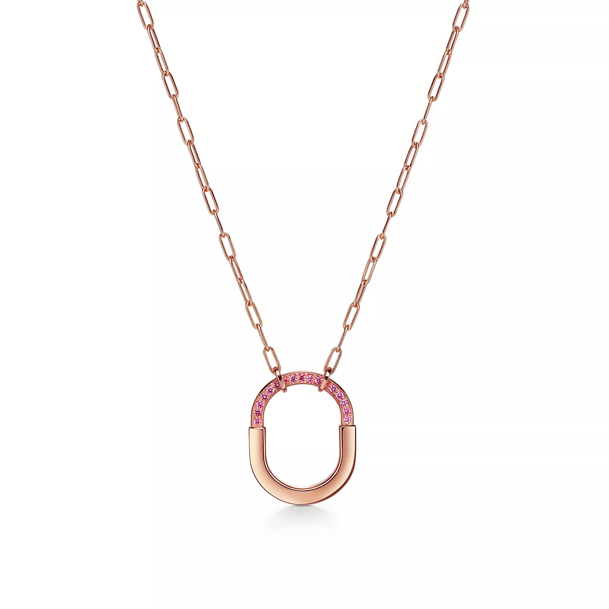 [Kaelin Vow]LOCK MEDIUM PENDANT PINK DIAMOND PINK GOLD NECKLACE