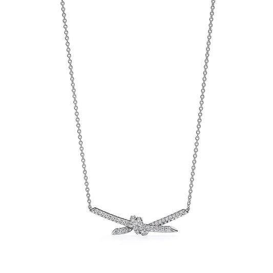 [Kaelin Vow]KNOT PENDANT SILVER DIAMOND NECKLACE