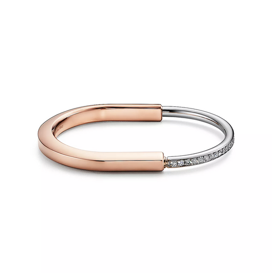 [Kaelin Vow]LOCK-ARMBAND AUS ROSÉ- UND WEISSGOLD MIT DIAMANTEN