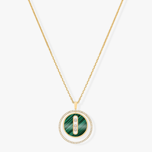 [Kaelin Vow]LUCKY MOVE 3 DIAMOND MALACHITE GOLD DIAMOND NECKLACE