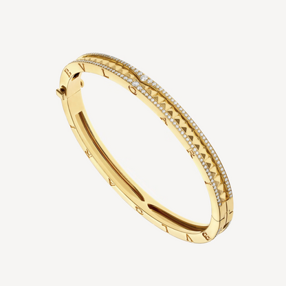 [Kaelin Vow]ZERO 1 SPIRAL AND PAVED DIAMOND GOLD BRACELET