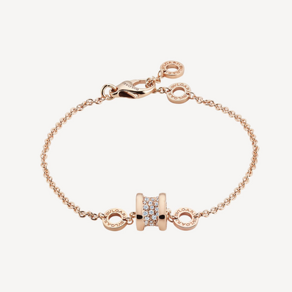[Kaelin Vow]ZERO 1 SOFT PINK GOLD WITH PAVED DIAMONDS ON THE SPIRAL BRACELET