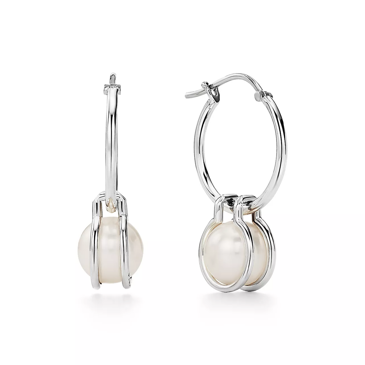 [Kaelin Vow]PEARL HOOP SILVER EARRINGS
