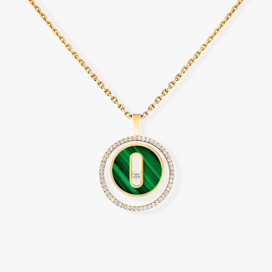 [Kaelin Vow]LUCKY MOVE 1 DIAMOND MALACHITE GOLD DIAMOND NECKLACE