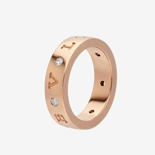 [Kaelin Vow]ZERO 1 ESSENTIAL PINK GOLD BAND WITH DIAMONDS RING