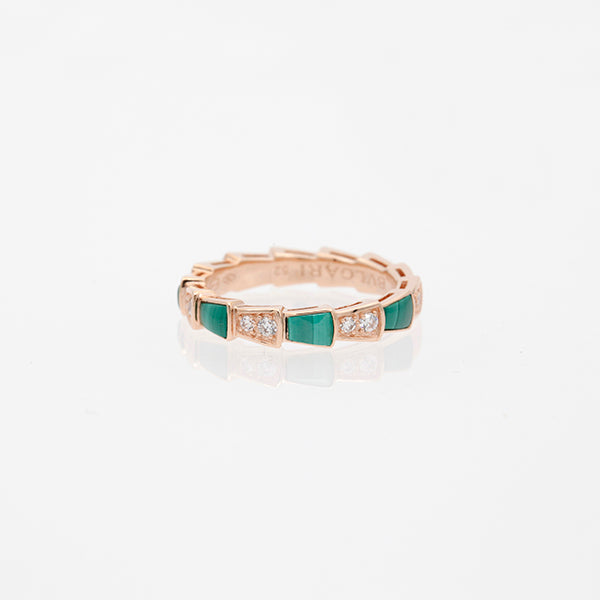 [Kaelin Vow]SERPENTI RING PINK GOLD MALACHITE DIAMOND 3MM