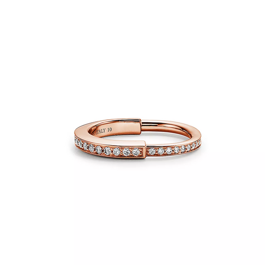 [Kaelin Vow]LOCK RING PINK GOLD DIAMOND PAVED
