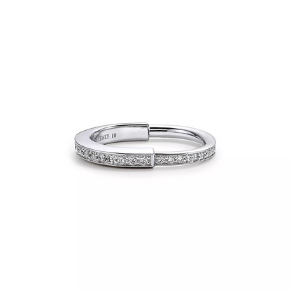 [Kaelin Vow]LOCK RING SILVER DIAMOND PAVED