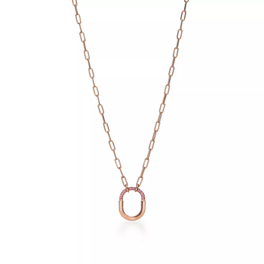 [Kaelin Vow]LOCK SMALL PENDANT PINK DIAMOND PINK GOLD NECKLACE